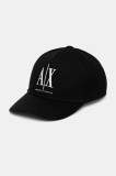 Armani Exchange șapcă de baseball din bumbac culoarea negru, cu imprimeu, XW001179 AF14711