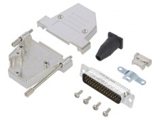 Conector D-Sub HD 44-Pin Tată Unghi 45&deg; Lipire Pe Cablu Gold Flash