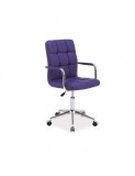 Scaun birou copii SL Q022, ergonomic, cadru otel, piele ecologica, inaltime ajustabila, roti pivotante, 60 Kg, mov