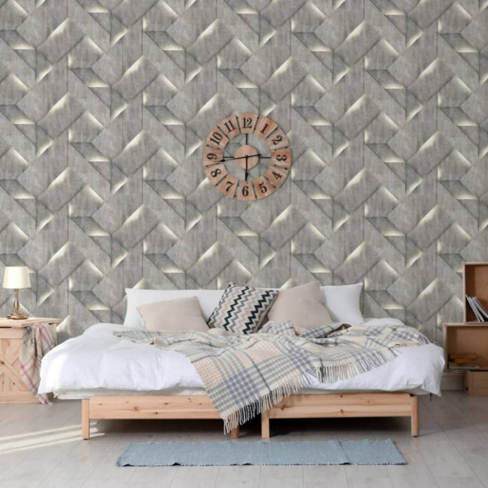 DUTCH WALLCOVERINGS Tapet Onyx, gri &icirc;nchis