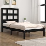 VidaXL Cadru de pat mic single, negru, 75x190 cm, lemn masiv