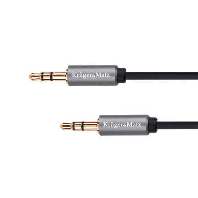 Cablu Kruger Matz Basic 1 x jack 3.5 mm stereo tata-1 x jack stereo tata, lungime 1.8 m foto