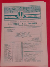 Program meci fotbal PETROLUL PLOIESTI - ASA TARGU-MURES(26.03.1983) foto