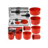 Set carote 19-64 mm pentru lemn, gips-carton și carton, 11 piese, Verke