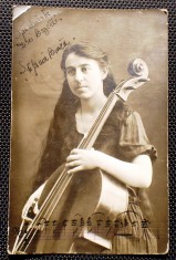P.086 CP FOTOGRAFIE MUZICA STEFANIA BUICA EUGENIA BAZELLI 1918 CRAIOVA