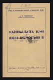 Materialitatea lumii si legile dezvoltarii ei A.V. Vostricov