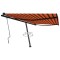 vidaXL Copertină retractabilă manual, portocaliu și maro, 450x350 cm 3069840