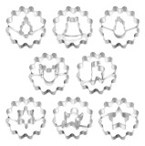Set 8 forme pentru biscuiti, 5.7 x 5.7 cm, otel inoxidabil, argintiu