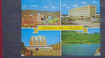 RSR - RESITA - 4 VEDERI DIN ORAS - EDIT. OSEDT - CIRCULATA, TIMBRU SEC. foto