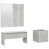 Cumpara ieftin Set de mobilier pentru hol, gri beton, lemn prelucrat