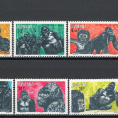 Rwanda 1983 Mi 1242/49 MNH - Gorile, fauna, maimute