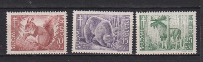 FINLANDA FAUNA 1953 FAUNA MI.418-420 MNH