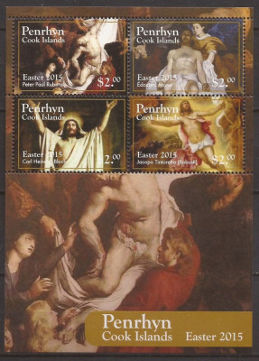 PENRHYN 2015 PICTURA PASTE ( bloc dt.) MNH foto