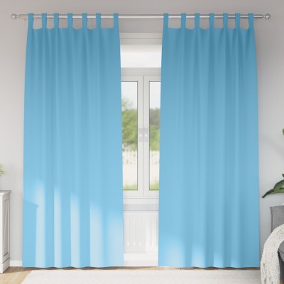 vidaXL Perdele opace 2 pcs Albastru deschis 225 x 140 cm Poliester foto
