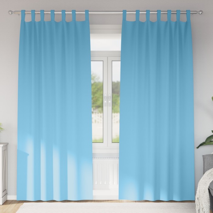 vidaXL Perdele opace 2 pcs Albastru deschis 225 x 140 cm Poliester