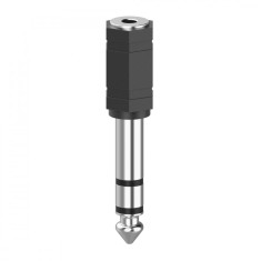 Adaptor, HAMA, Mufa mama de 3.5 mm - mufa tata de 6.3 mm, Negru/Argintiu foto