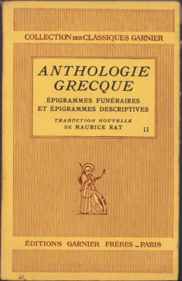 HST C1328 Anthologie grecque Epigrammes funeraires et epigramms descriptives foto