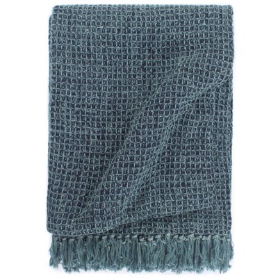 vidaXL Pătură decorativă, albastru indigo, 125 x 150 cm, bumbac foto