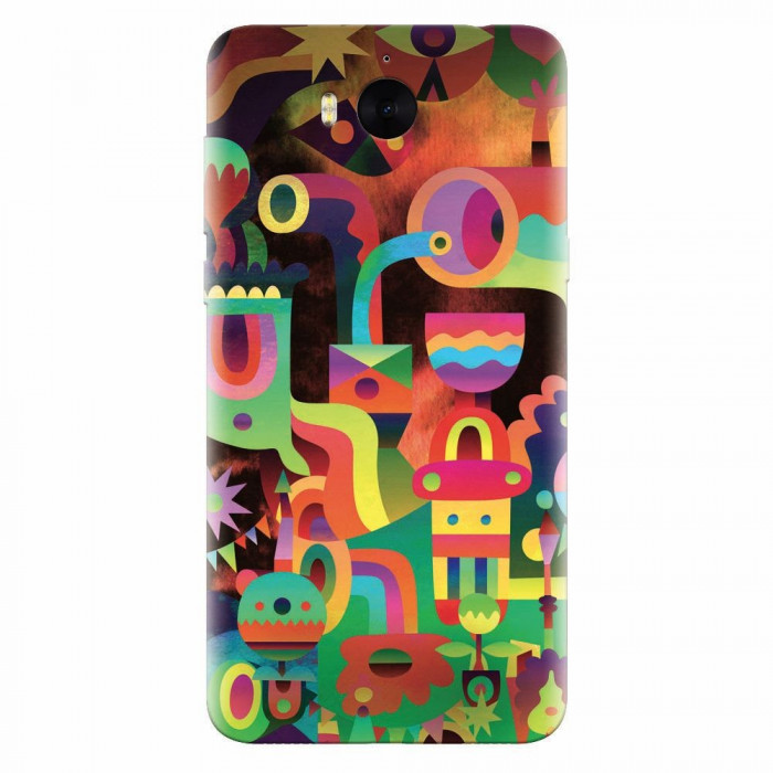 Husa silicon pentru Huawei Y6 2017, Abstract Colorful Shapes