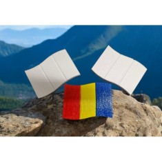 Drapel Rom&acirc;nia, polistiren, pentru pictat, 22 cm