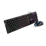 KIT gaming SPACER USB, tastatura RGB rainbow + mouse optic 7 culori, black, &quot;SP-GK-01&quot; (timbru verde 0.8 lei)