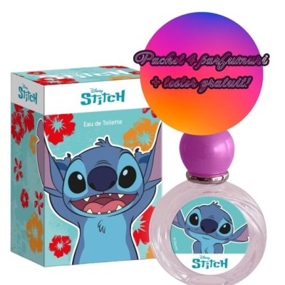 Set 4 x Apa de toaleta pentru copii Stitch 1272, 50 ml + Tester Gratuit foto
