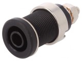 Soclu Banană 4mm 32A Negru Nichelat Panou