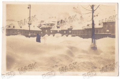 1438 - SIBIU, Market in winter, Romania - old postcard - used - 1923 foto