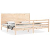 Cumpara ieftin Cadru pat cu tablie 200x200 cm, lemn masiv de pin