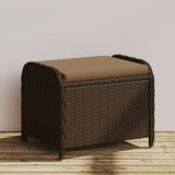 Taburet gradina Gossi maro 58x46x46cm poliratan cu perna inclusa. Scaun exterior relaxare, rezistent UV