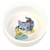Castron din ceramică pentru pisici cu model - 0,3 l, Trixie