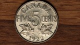 Cumpara ieftin Canada - moneda de colectie - 5 cents 1922 - George V - calitate f greu de gasit, America de Nord