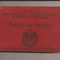 Carnet de membru Uniunea nationala a cadrelor militare in rezerva