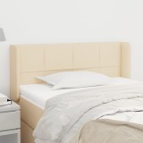 VidaXL Tăblie de pat cu aripioare crem 103x16x78/88 cm textil 3118763