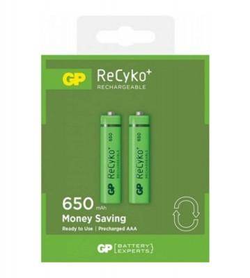 Duo GP R03/AAA GP ReCyko+ 650 Series 650mAh Reincarcabil-Conținutul pachetului 1x Blister foto