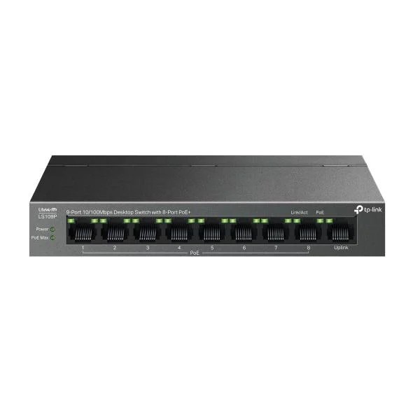 &quot;9-Port 10/100 Mbps Desktop Switch with 8-Port PoE+ PORT: 8&times;