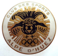 I.019 INSIGNA CERCURI OLIMPICE SKI SCHI SPORT CLUB DE SPORTS ALPE D&#039;HUEZ