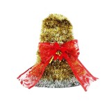 Decoratiune Craciun Clopotel Auriu cu Funda Rosie, 22x20 cm, Ornament Brad, Idei