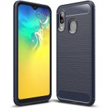 Husa TPU OEM Carbon pentru Samsung Galaxy A20e, Bleumarin