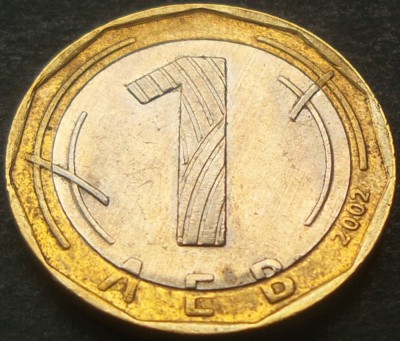 Moneda Bimetalica 1 LEV - BULGARIA, anul 2002 *cod 1655 foto