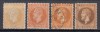ROMANIA 1872 LP 38 g REGELE CAROL I EMISIUNEA PARIS VALOARE 25 BANI STAMPILAT VARIETATE CULOARE