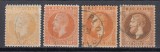 ROMANIA 1872 LP 38 g REGELE CAROL I EMISIUNEA PARIS VALOARE 25 BANI STAMPILAT VARIETATE CULOARE