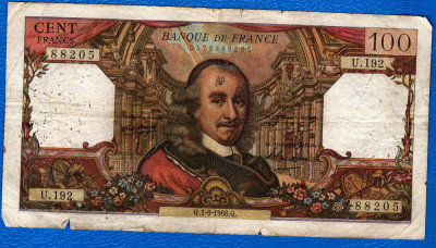 (11) BANCNOTA FRANTA - 100 FRANCS 1966 (01.09.1966), PORTRET PIERRE CORNEILLE foto