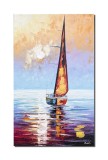 Cumpara ieftin Tablou pictat manual, Velier, 100x60cm ulei pe panza in cutit efect 3D, Leo Covaci