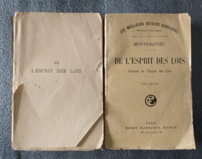 Montesquieu - De l&amp;#039;esprit des lois (2 vol.) (Despre spiritul legilor... lb. fr.) foto
