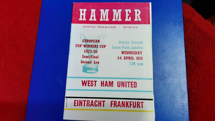 program semif. C. C. West Ham United - Eintracht Frankfurt