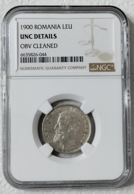 1 LEU 1900 - UNC DETAILS - GRADATA NGC, foto