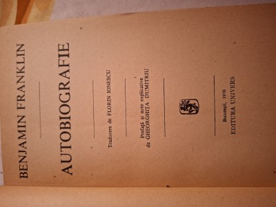 autobiografie benjamin franklin foto