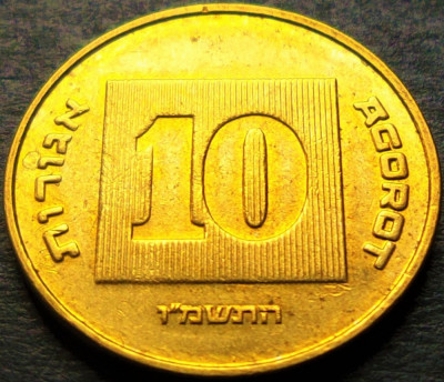 Moneda exotica 10 AGOROT - ISRAEL, anul 1986 *cod 214 = UNC foto