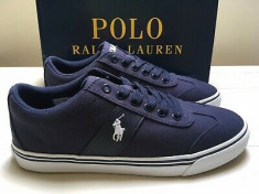 41,43_adidasi originali barbati Ralph Lauren_textil_albastru_cutie foto